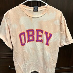 Obey Peach and Purple Graphic Tee